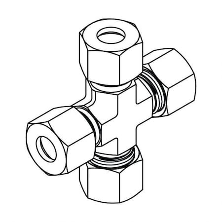 Tompkins Hydraulic Fitting-Metric CompressionS06(14X1.5) UNION CROSS MC6023-S06-S06-S06-S06